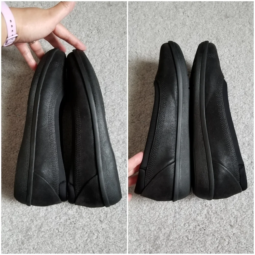 Cloudsteppers by Clarks Womens Black Platform Slip-On Casual Shoes Soft Cushion - Picture 2 of 8